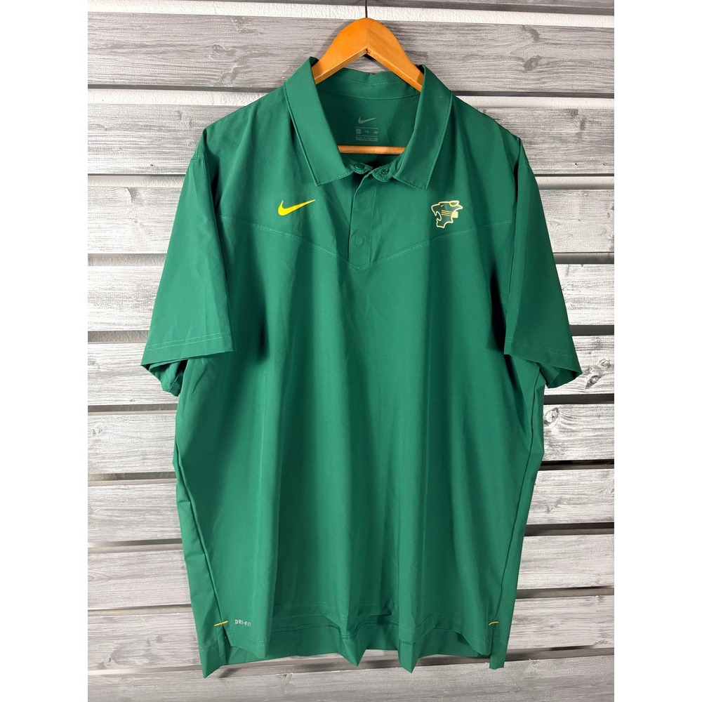 Nike Dri-FIT Baylor Bears Mens XXL Green Short Sleeve Polo Wind Shirt MINT